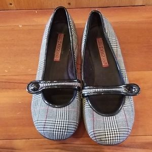 Hot kiss Black & White with Red Plaid Mary Jane's
